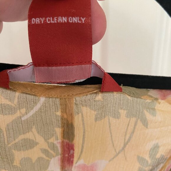 Sundance 100% Silk Yellow Long Sleeve Floral Boho Button Front Dress Size Small - Picture 4 of 13